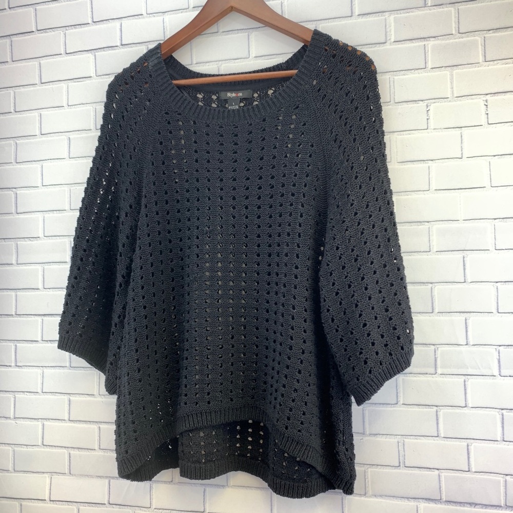 🅱️ Style & Co Black Knit Sweater Size Large